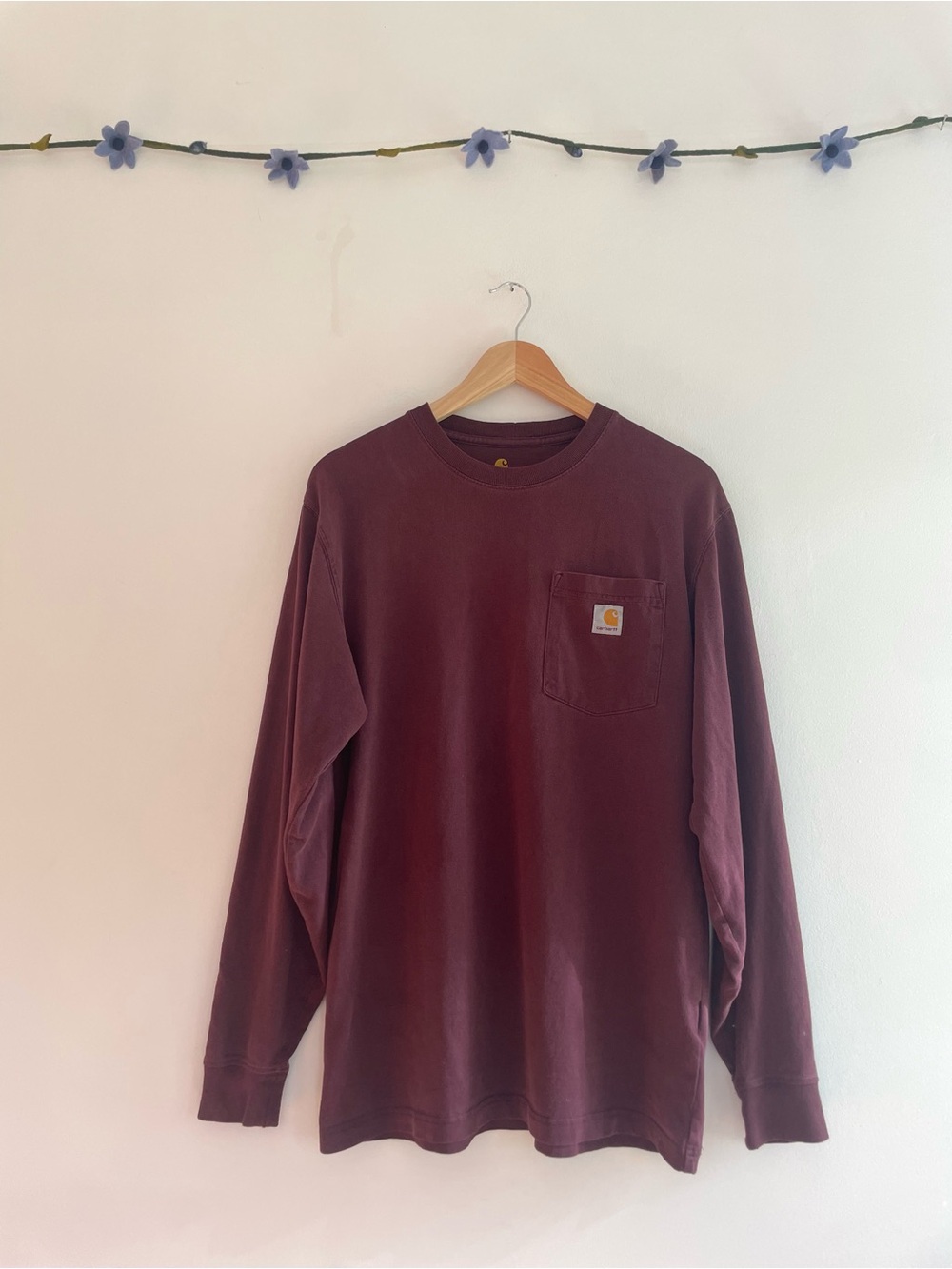 Carhartt Cotton Long Sleeve in Burgundy